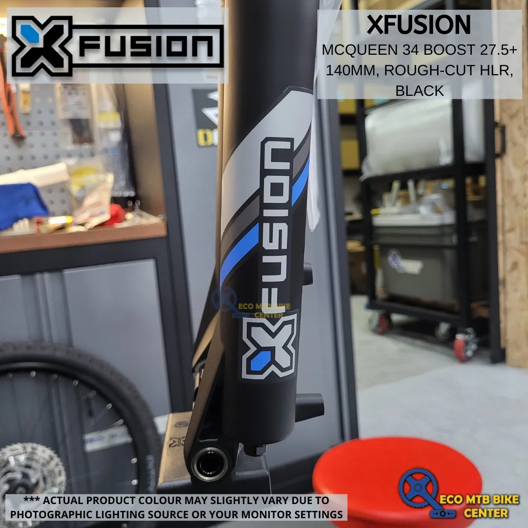 XFUSION FORK MCQUEEN 34 BOOST 27.5+ 140MM, ROUGH-CUT HLR, BLACK
