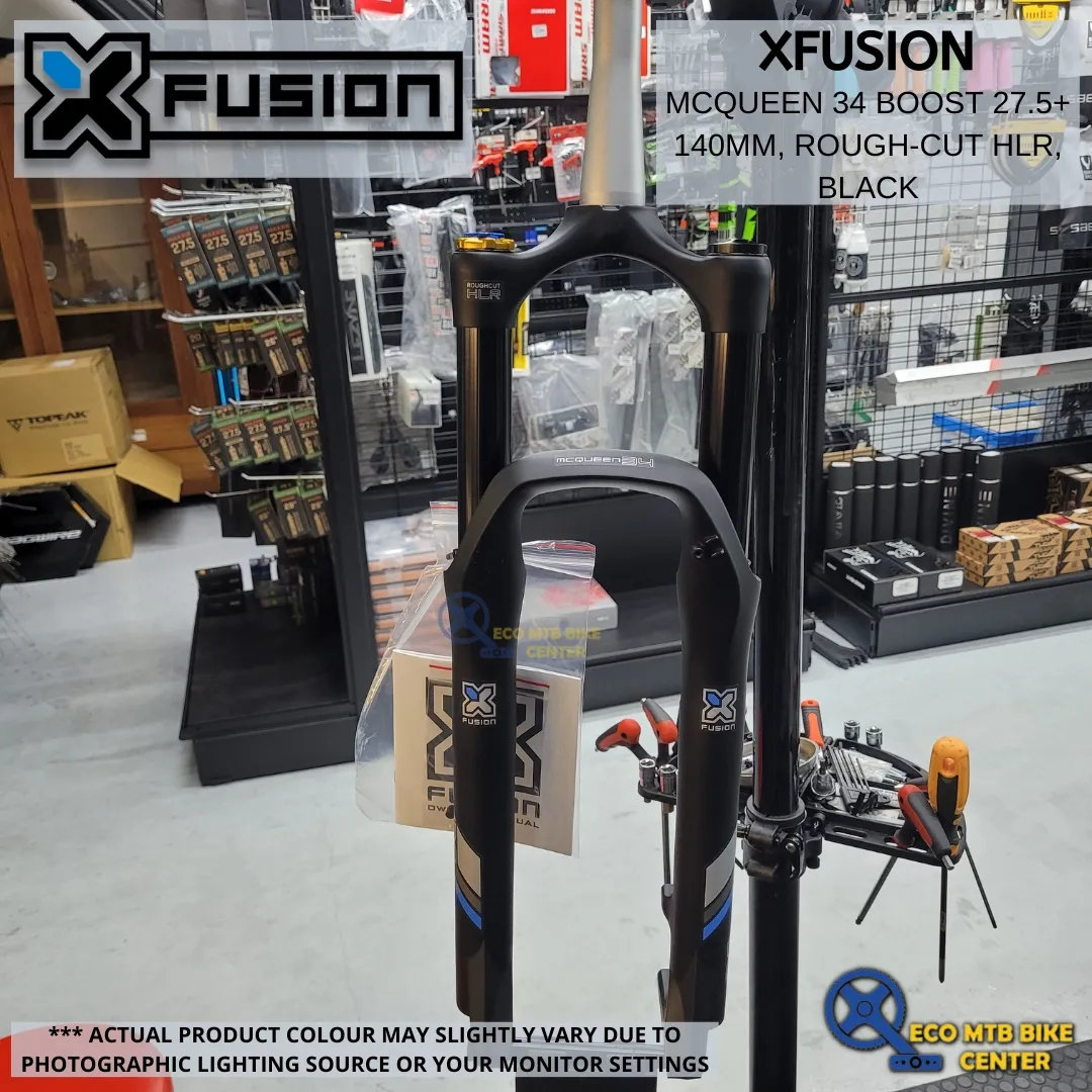 XFUSION FORK MCQUEEN 34 BOOST 27.5+ 140MM, ROUGH-CUT HLR, BLACK