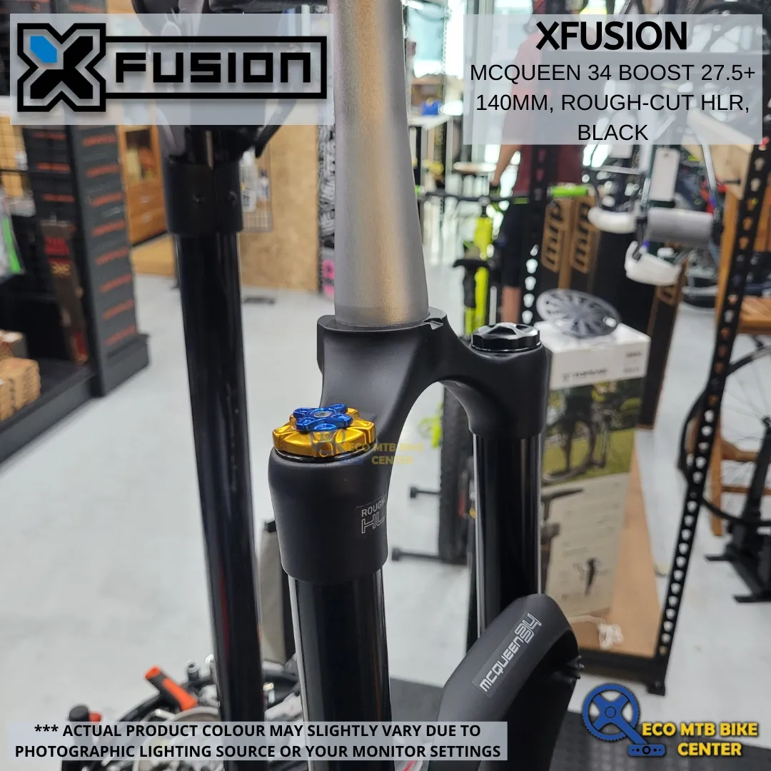 XFUSION FORK MCQUEEN 34 BOOST 27.5+ 140MM, ROUGH-CUT HLR, BLACK