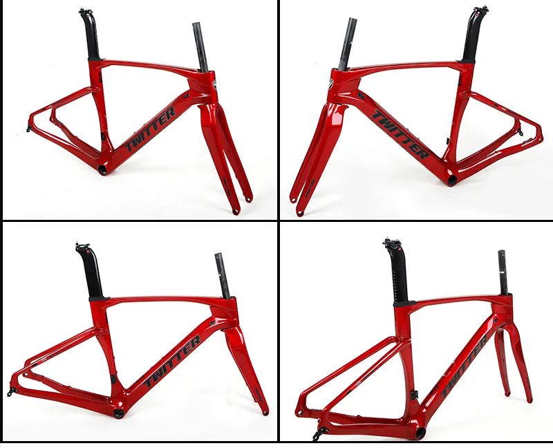 Twitter Carbon Gravel V3 Frameset 40c Tire Flat Mount Disc Brke Thru Axle 12*142mm Gravel Bike Frame