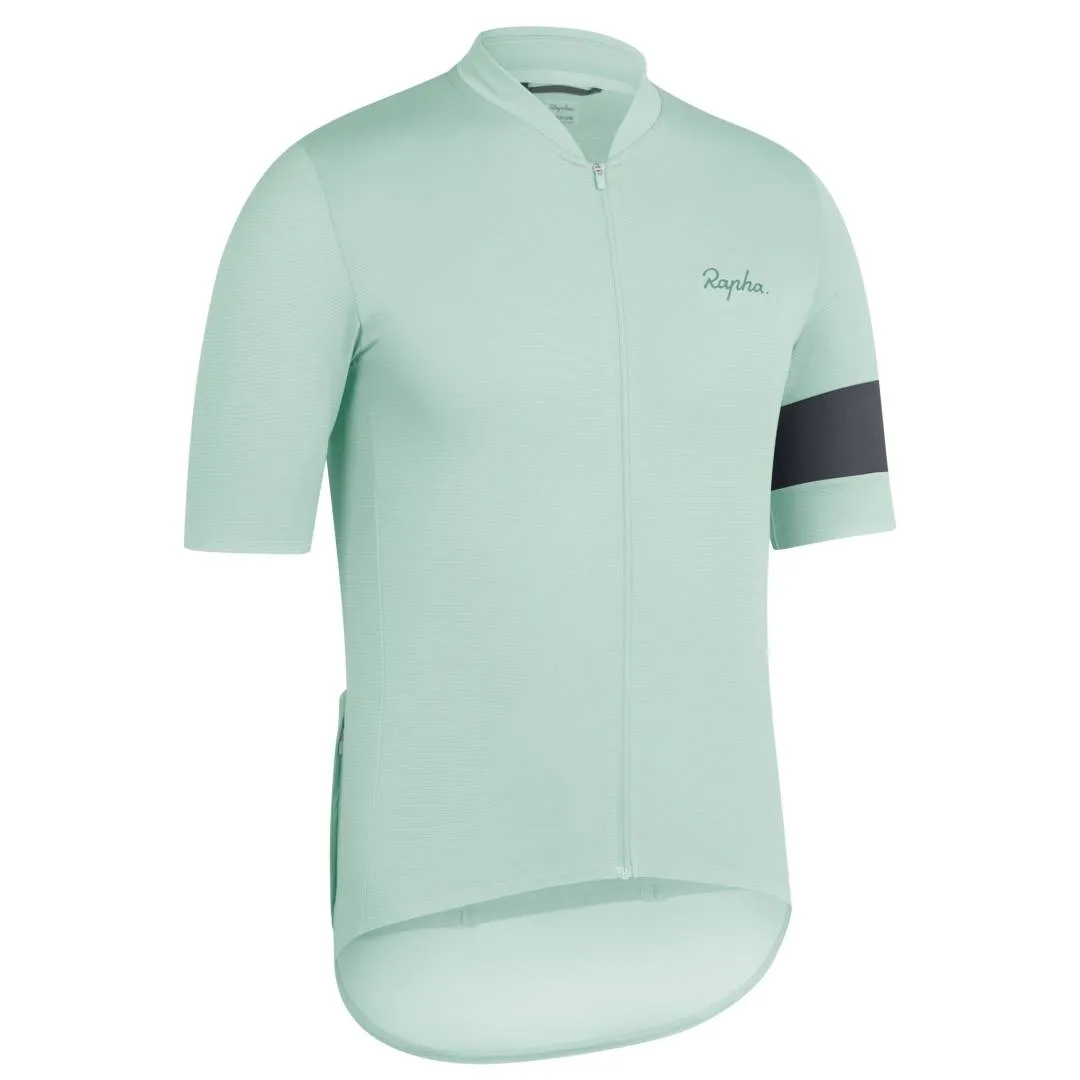 RAPHA MENâ€™S CLASSIC FLYWEIGHT JERSEY â€“ PALE GREEN/DARK GREY AUTHENTIC