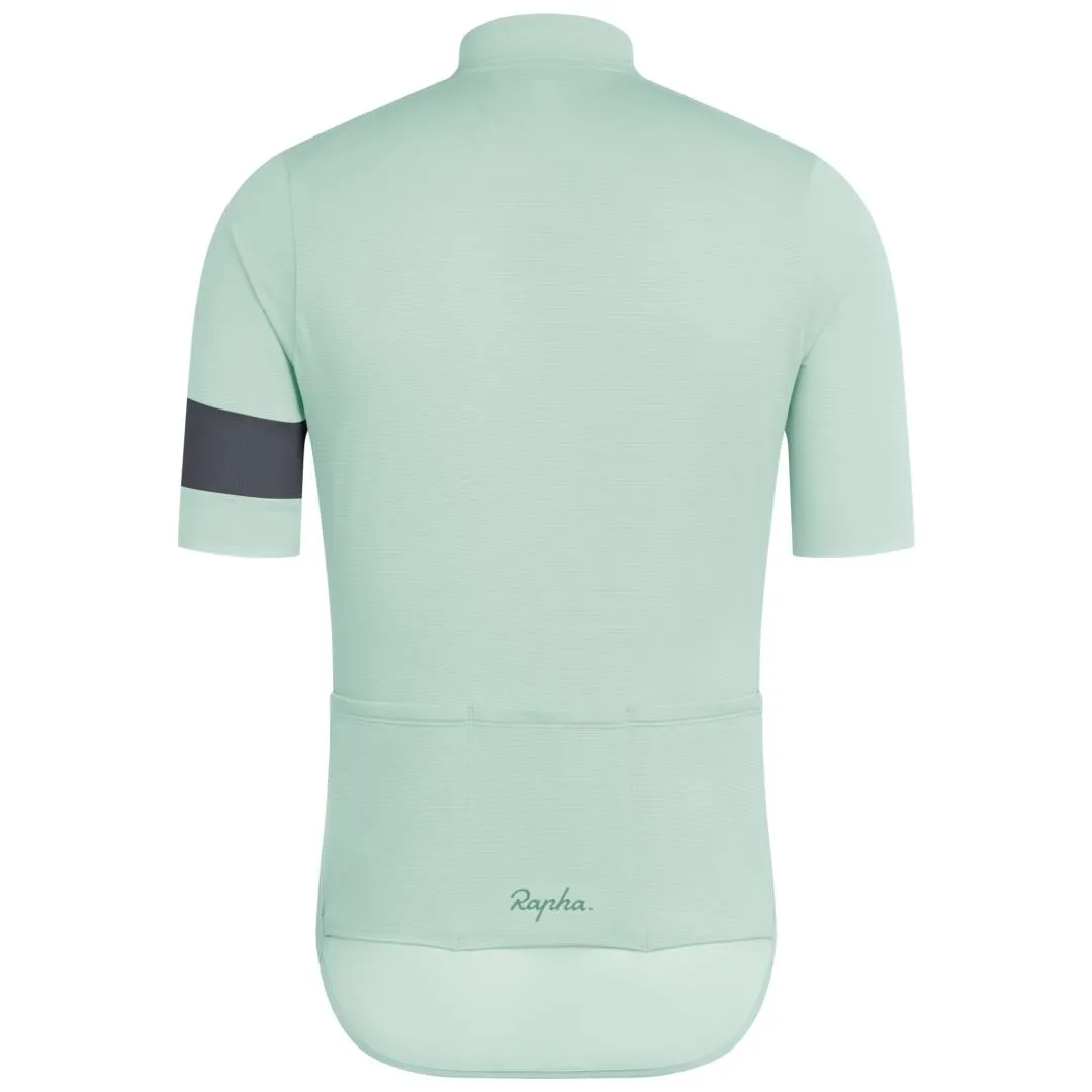 RAPHA MENâ€™S CLASSIC FLYWEIGHT JERSEY â€“ PALE GREEN/DARK GREY AUTHENTIC