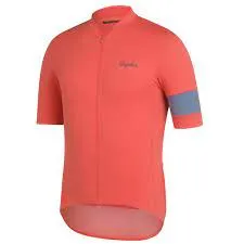 RAPHA MENâ€™S CLASSIC FLYWEIGHT JERSEY â€“ PEACH/GREY BLUE AUTHENTIC