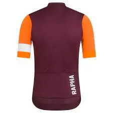 RAPHA MEN'S PRO TEAM TRAINING JERSEY - WINE/BRIGHT ORANGE AUTHENTIC