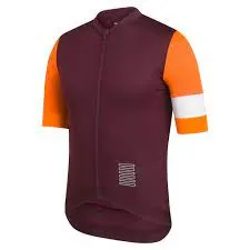 RAPHA MEN'S PRO TEAM TRAINING JERSEY - WINE/BRIGHT ORANGE AUTHENTIC