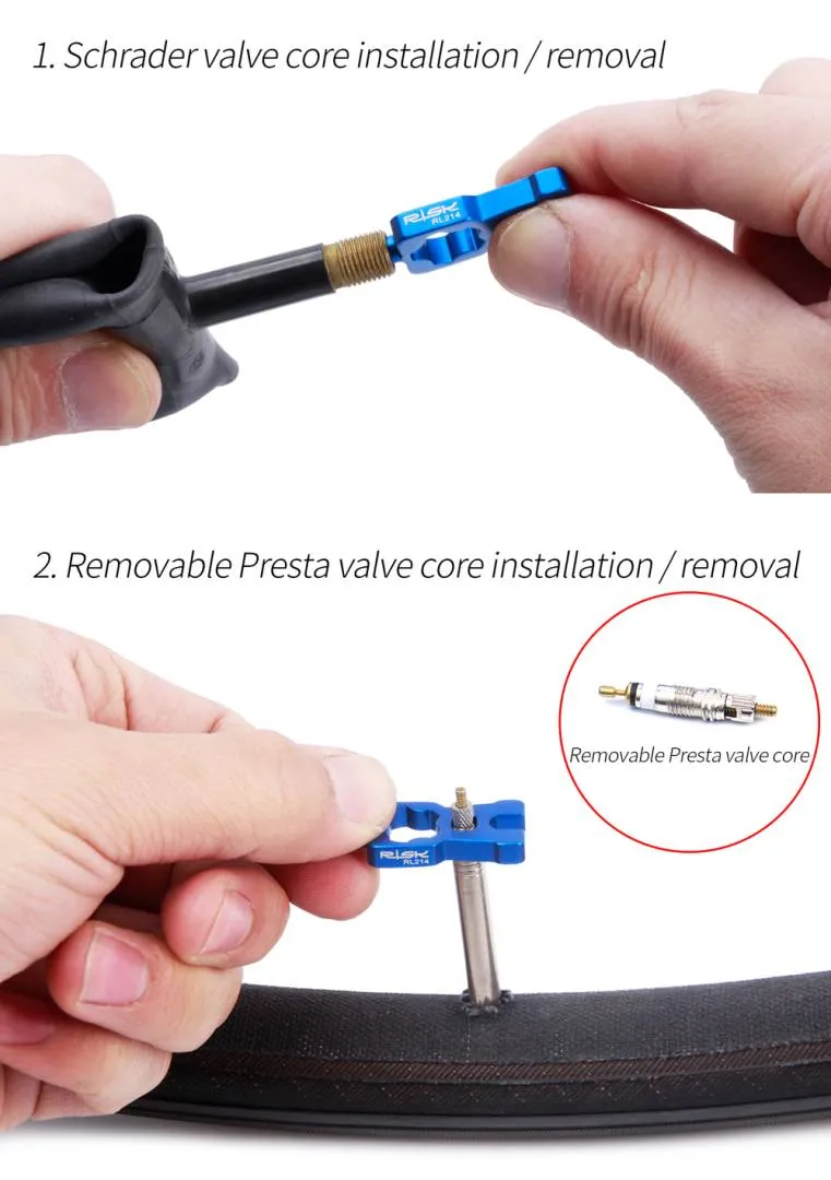 RISK RL214 RL301 Bike Bicycle Schrader Presta Valve Core Installation Removal Presta Extension