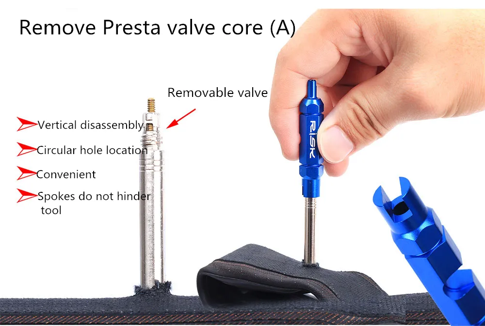 RISK RL214 RL301 Bike Bicycle Schrader Presta Valve Core Installation Removal Presta Extension