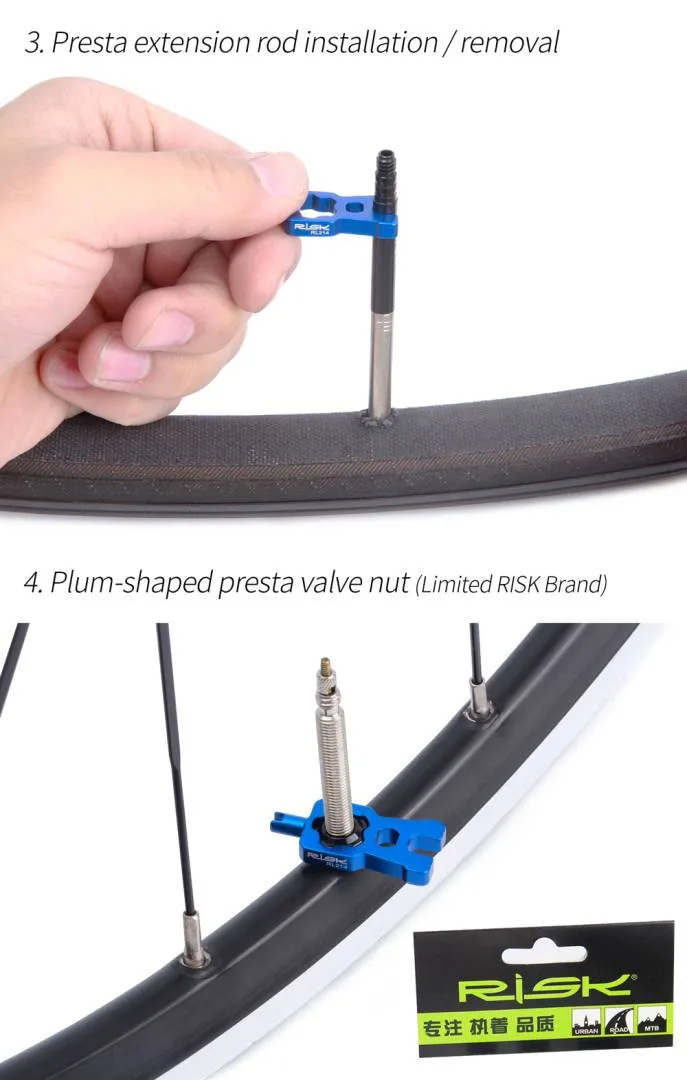 RISK RL214 RL301 Bike Bicycle Schrader Presta Valve Core Installation Removal Presta Extension