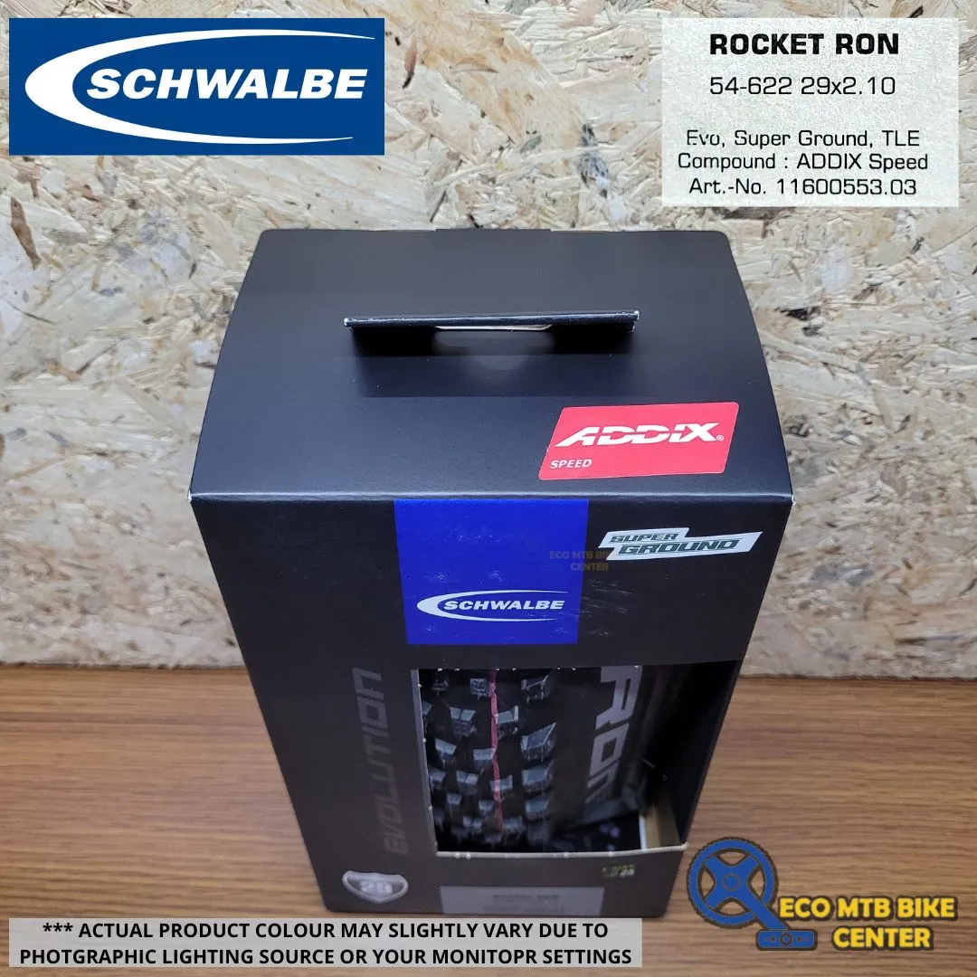 SCHWALBE Tires  Rocket Ron 29x2.10 54-622 Evo, Super Ground, TLE (ADDIX SPEED Compound)