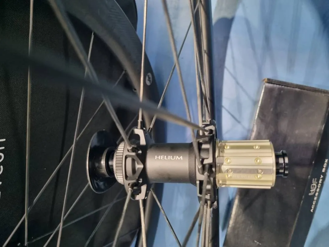 Tuff Helium Master 46 (Ceramic) Carbon Spoke Wheelset -1268gm- (46mm) Clincher - Brand New !!!