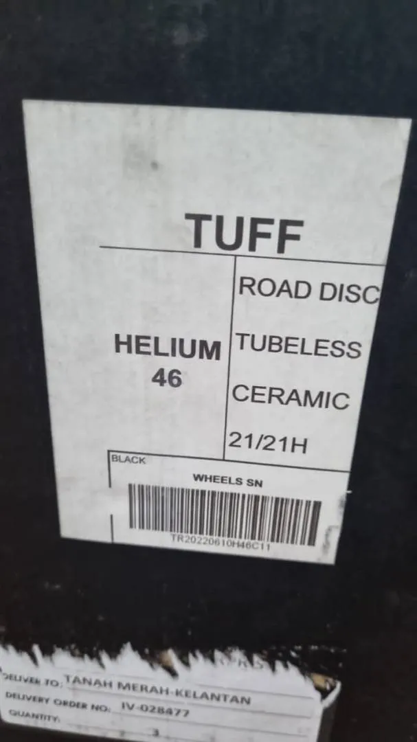 Tuff Helium Master 46 (Ceramic) Carbon Spoke Wheelset -1268gm- (46mm) Clincher - Brand New !!!