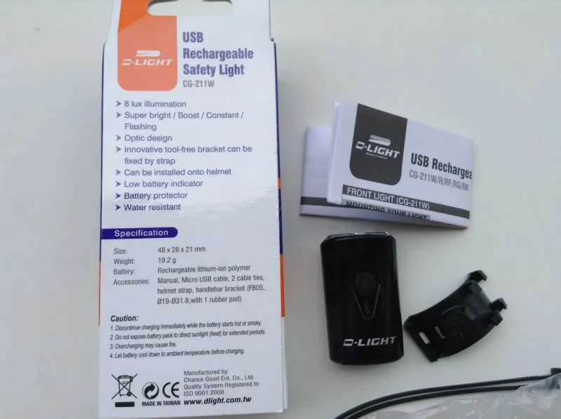 D-Light Rechargeable 4 Function Front Light