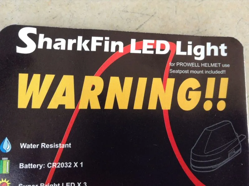 Prowell Shark Fin LED Helmet Light -  Free Courier