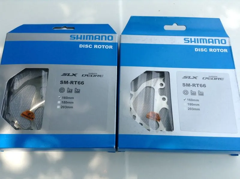 Shimano SLX RT66 6Bolt Rotor (pair) 160mm @ free pos