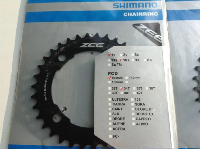 Shimano Zee 34-36T Single Speed Chain Ring @ free pos