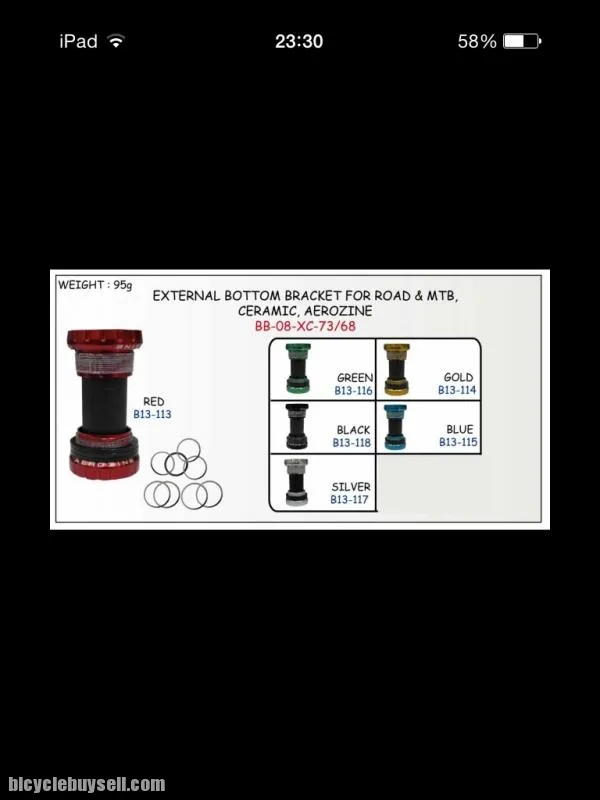 Aerozine External BB MTB/Road (Ceramic) free pos w.m