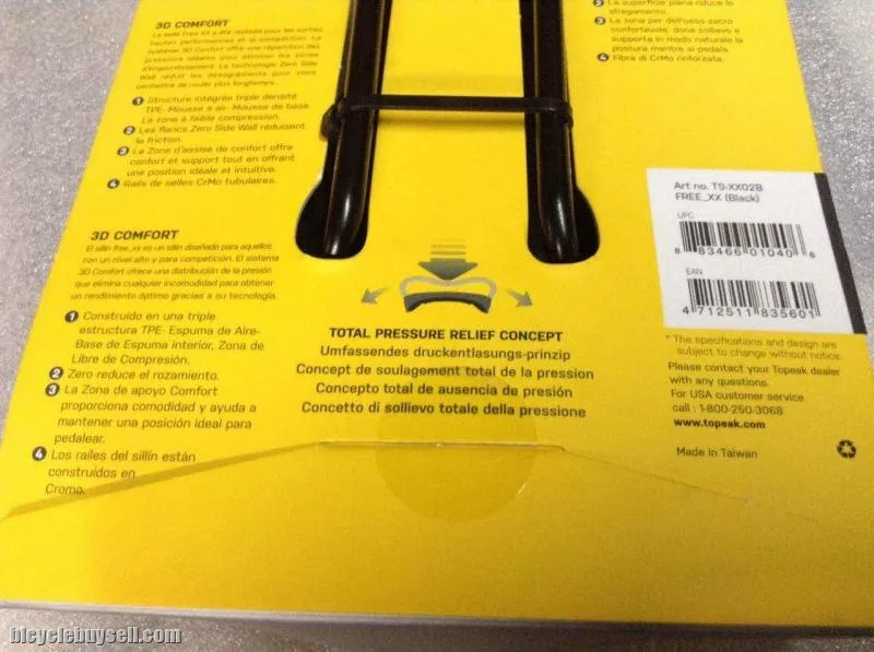 Topeak Free_XX 3D Comfort Saddles @ free pos