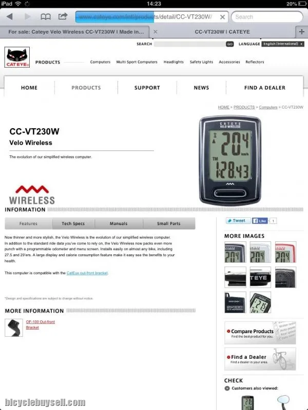 Cateye Velo Wireless CC-VT230W | Made in Japan @ free pos