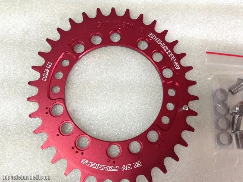 Fouriers Oval Single Chain Ring For M7000-M8000-M9000 | 34T Red | Taiwan @ free pos