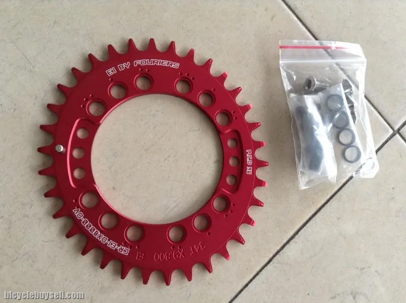 Fouriers Oval Single ChainRing - M7000,M8000,M9000 Compatible - 34T Red - Taiwan -- free courier