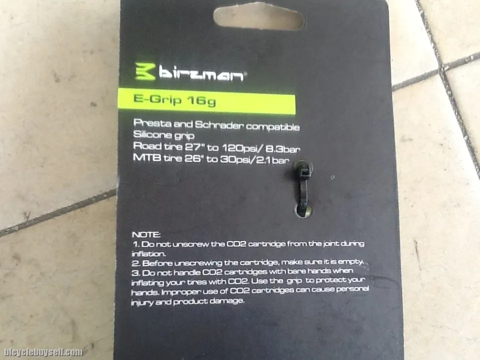 Birzman E-Grip CO2 Inflator with Cartridge Silver - 16g co2 -- free courier