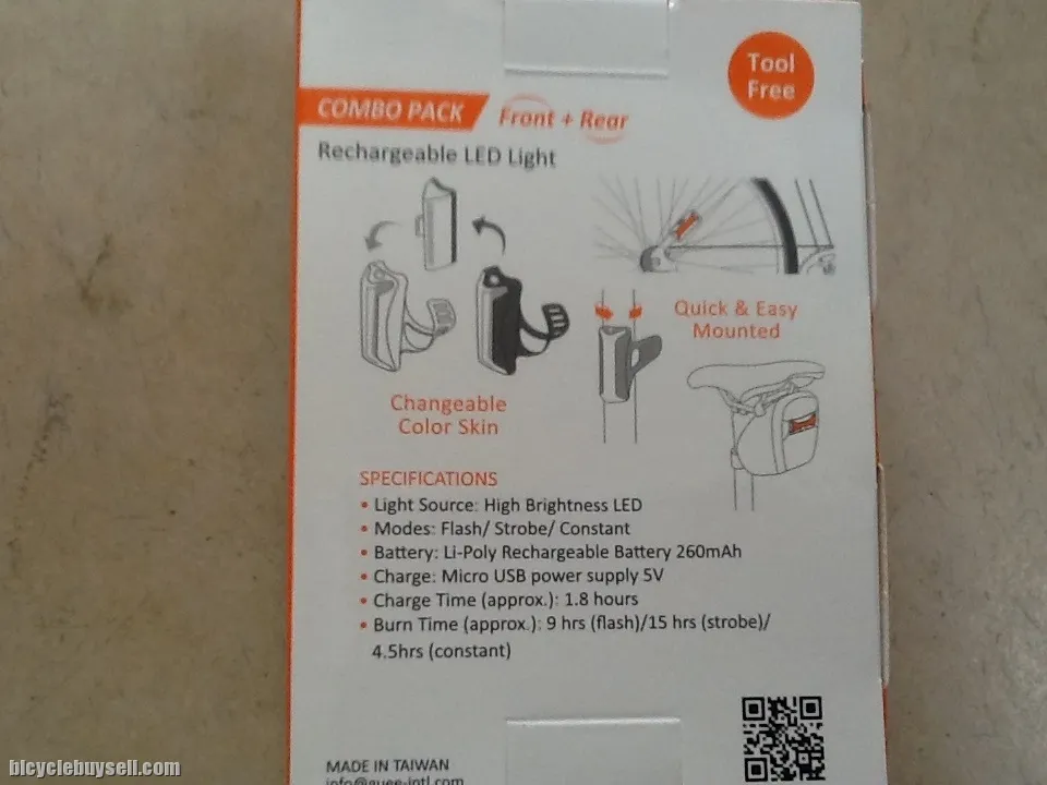 Guee COB-X Combo Front&amp;Rear Rechargeable Lumens - Taiwan -- free courier