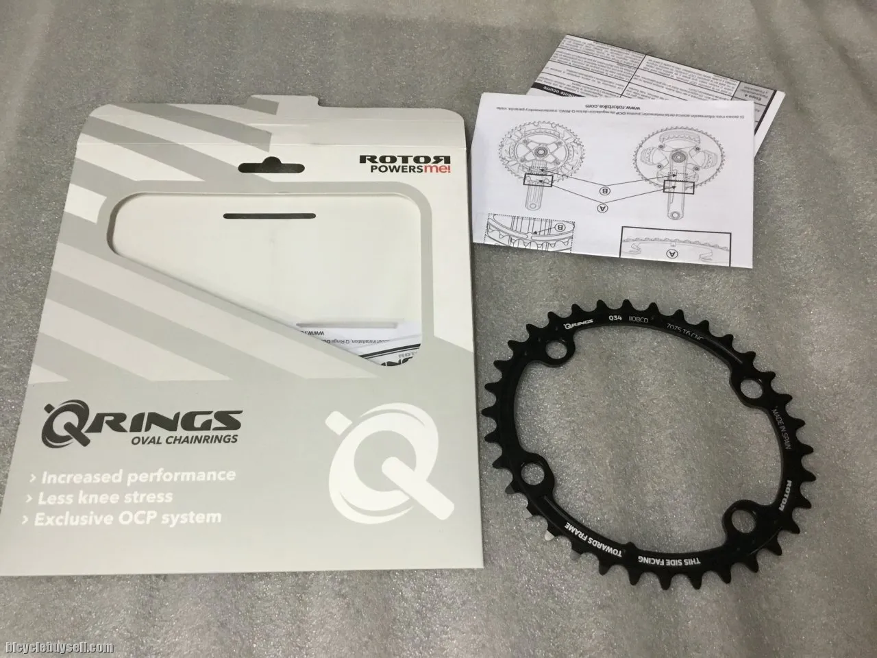 Rotor ALDHU Inner Q-Ring 34T For Shimano 110x4Arm @ free pos