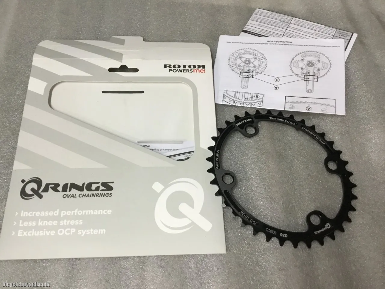 Rotor ALDHU Inner Q-Ring 36T For Shimano 110x4Arm @ free pos