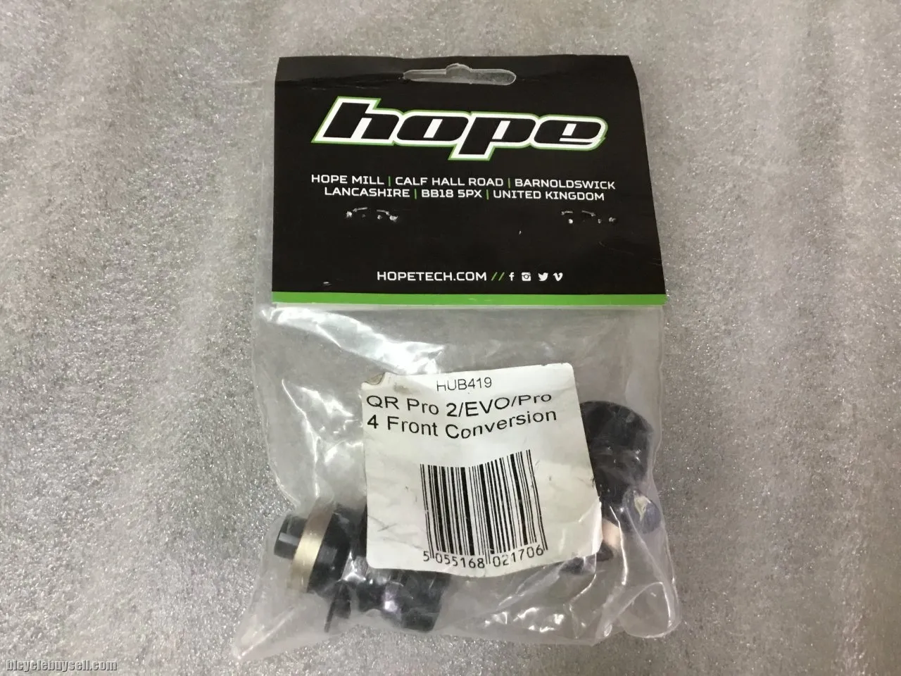 Hope Pro2/Pro4 Evo Conversion Kits - Front Hub QR/9mm @ free pos