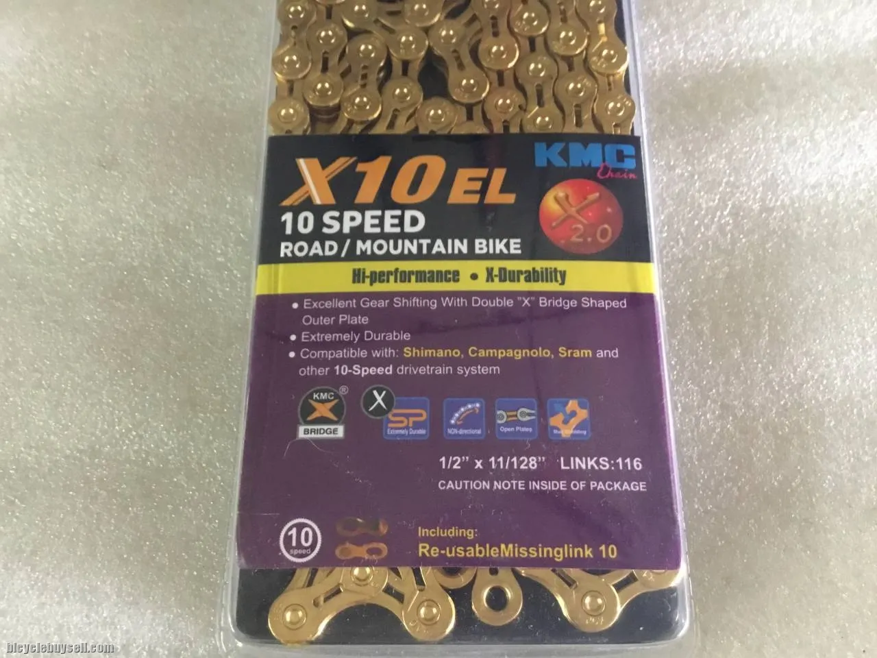 KMC X10EL Hollow Gold Chain @ free pos
