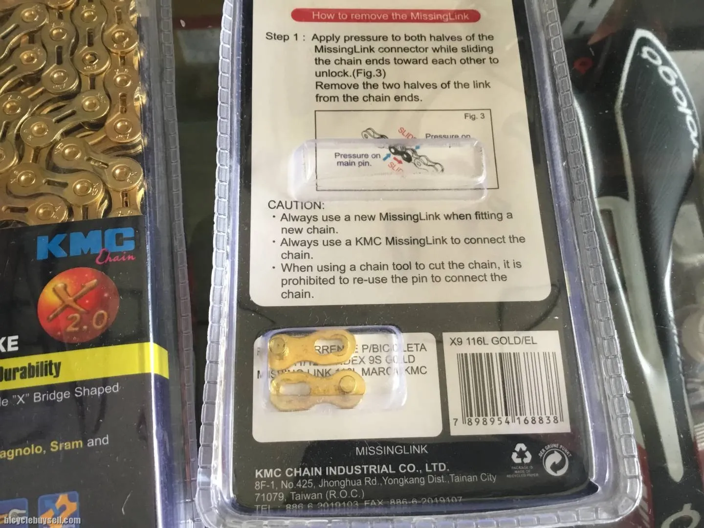 KMC X9EL Gold Hollow Chain (free pos w.m)