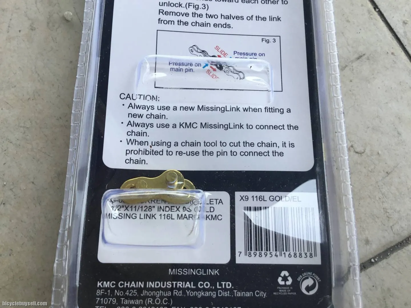 KMC X9EL Titanium Gold Cloating 9speed Chain - Shimano,Sram,Campagnolo -- free courier