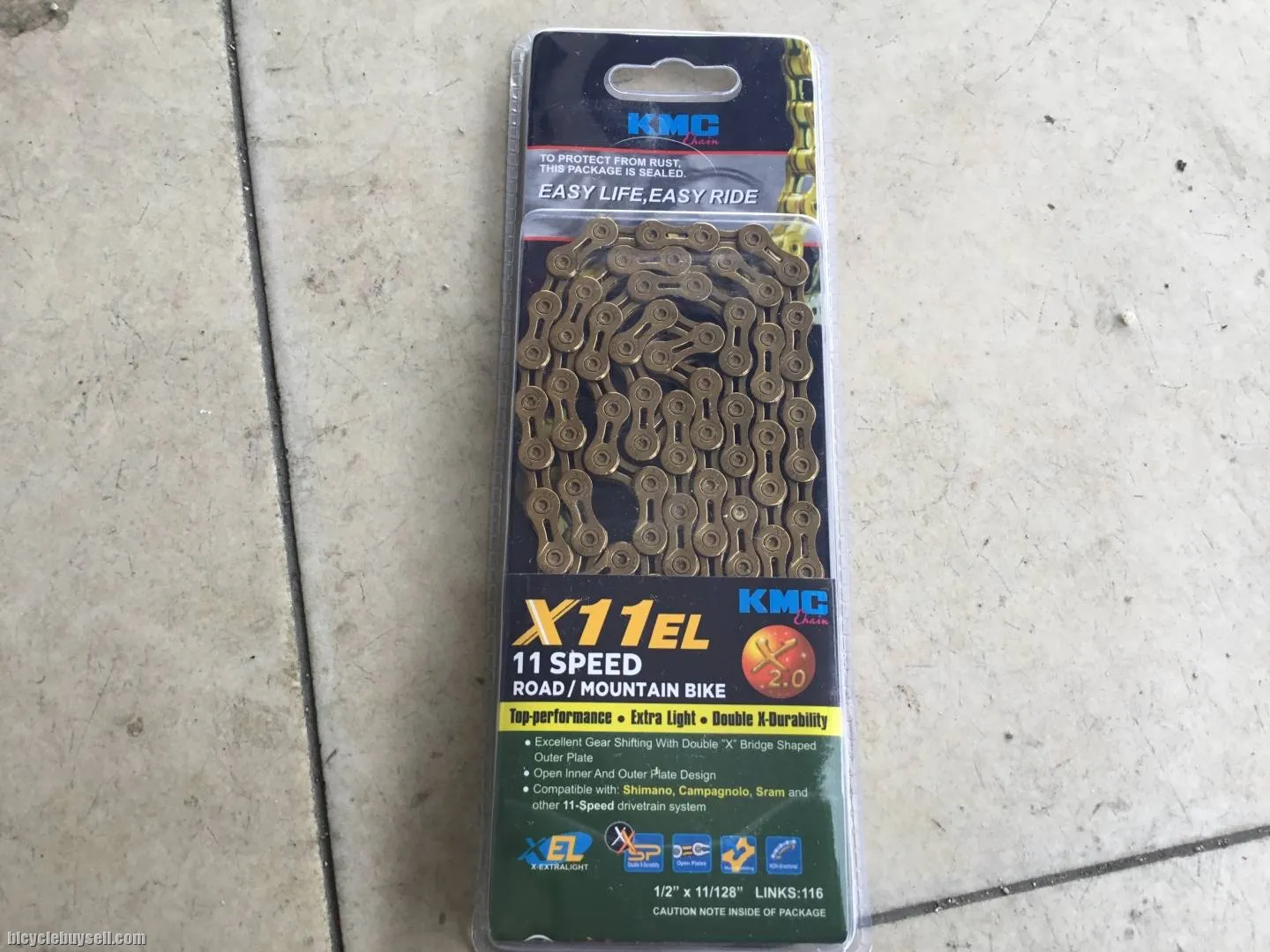 KMC X11EL Titanium Gold Cloating 11speed Chain - Shimano,Sram,Campagnolo -- free courier