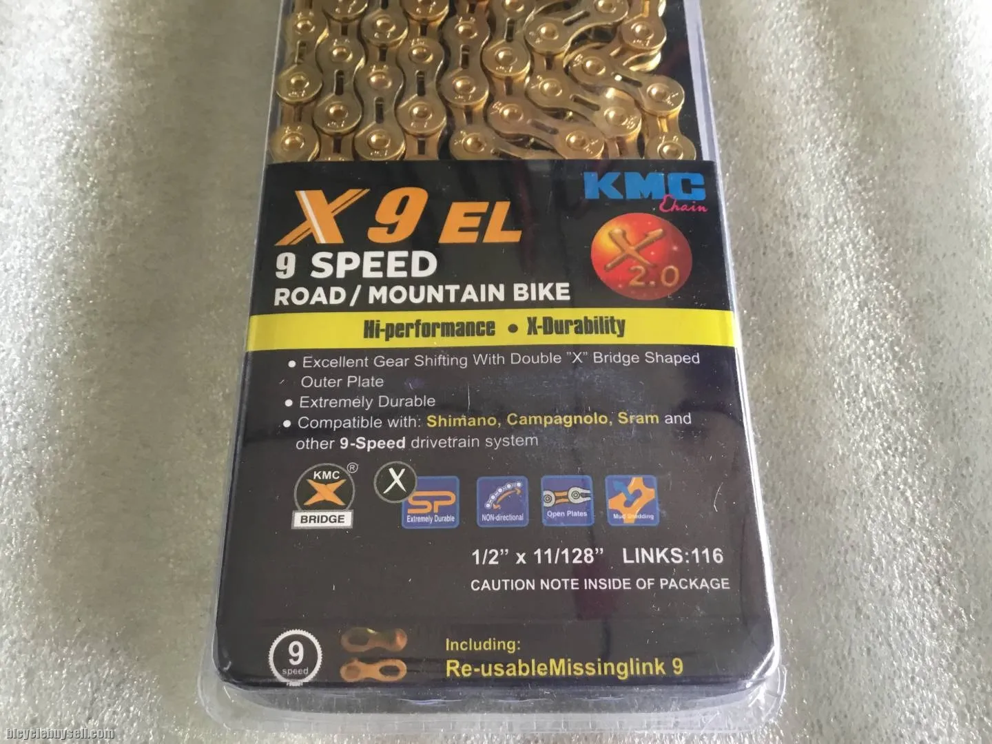 KMC X9EL Hollow Gold Chain @ free pos