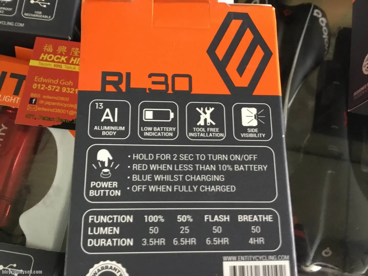 Entity Hi-Viz 50 Lumes LED Rear Lights   (free pos w.m)