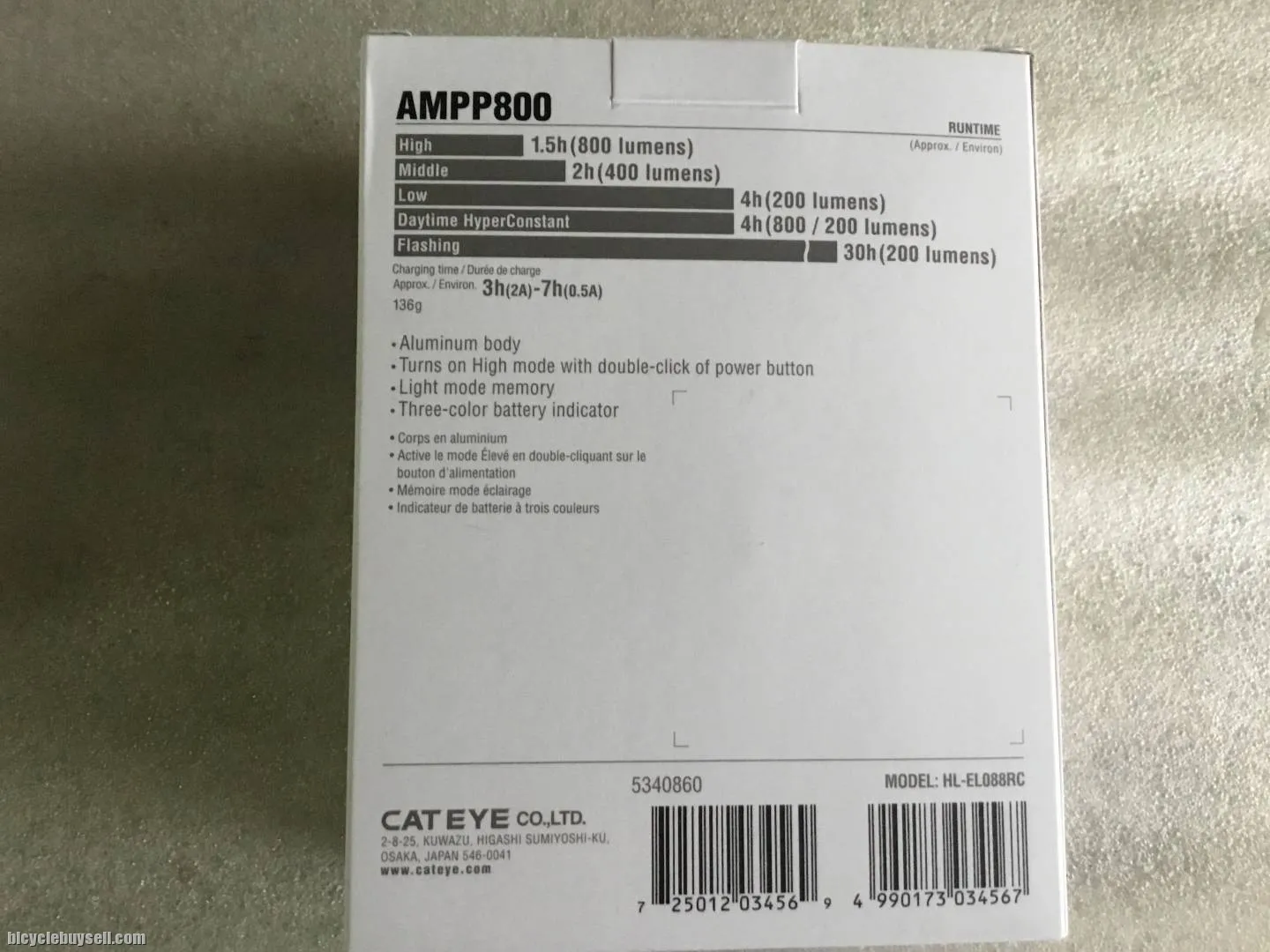 Cateye AMPP800 Lumens FrontLight @ free pos