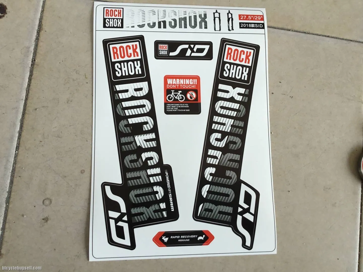 RockShox SID Fork Sticker - free courier