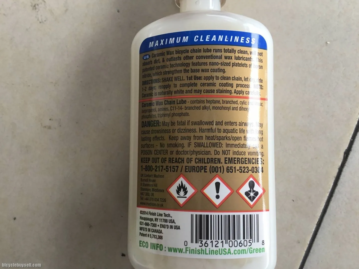 Finish Line Ceramic Wax Chain Lube 120ml/4oz - free courier