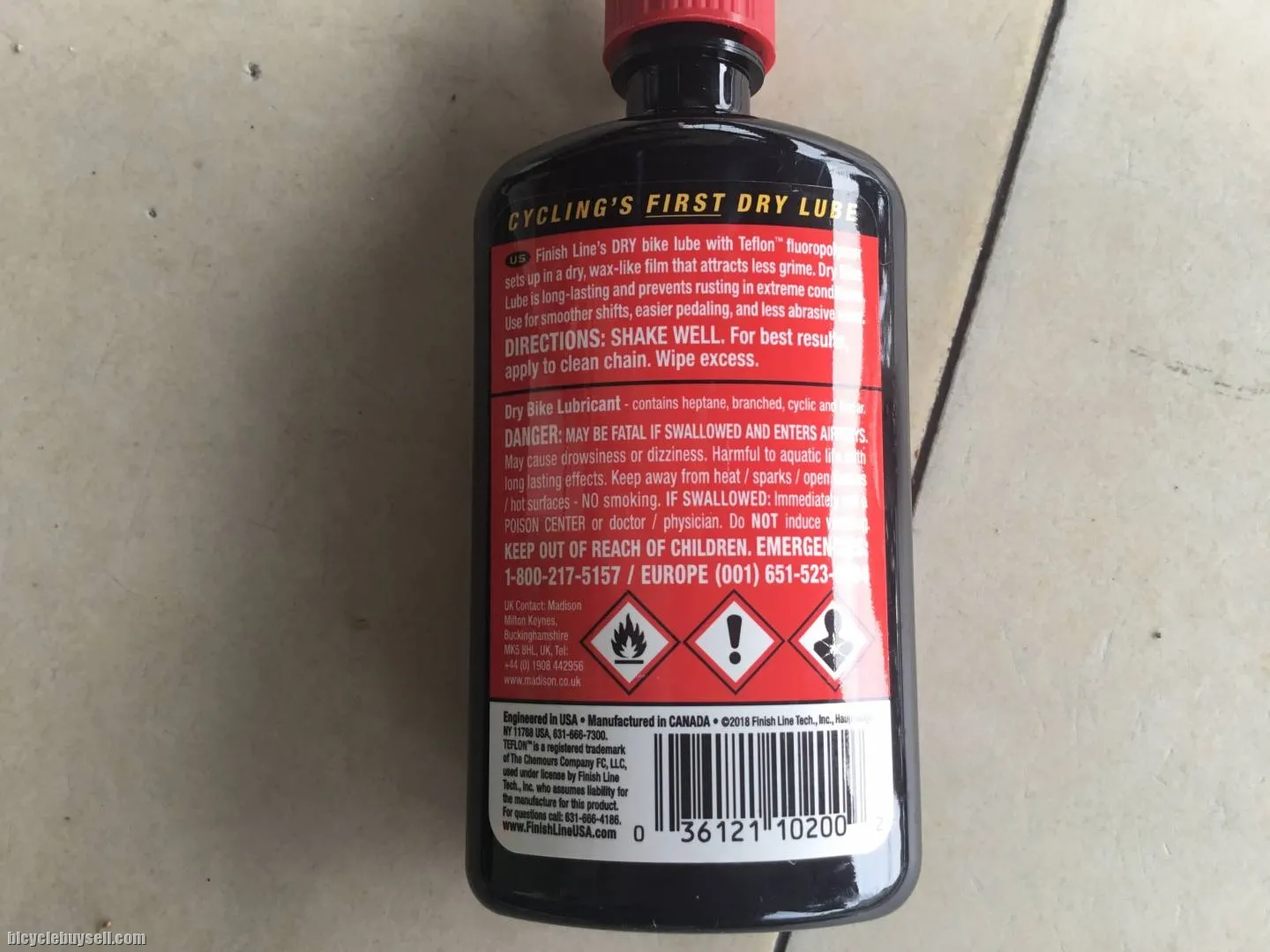 Finish Line Dry With Teflon Chain Lube 120ml/4oz - free courier