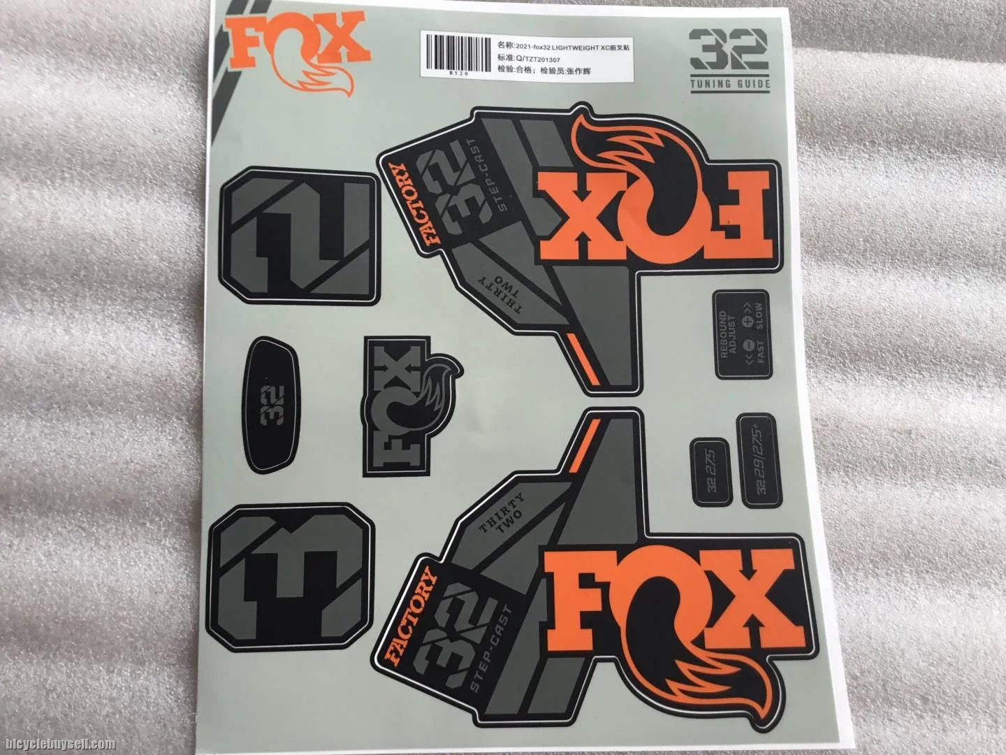 Fox 32 Factory SC Forks Sticker | Latest 2021 @ free pos