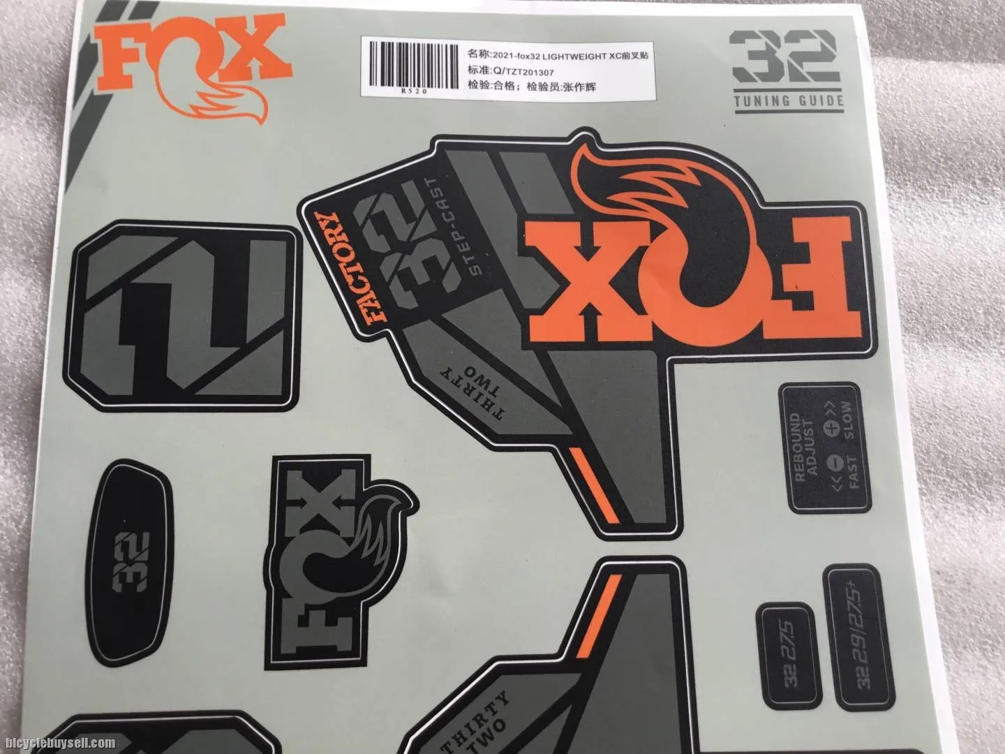 Fox 32 Factory SC Forks Sticker | Latest 2021 @ free pos