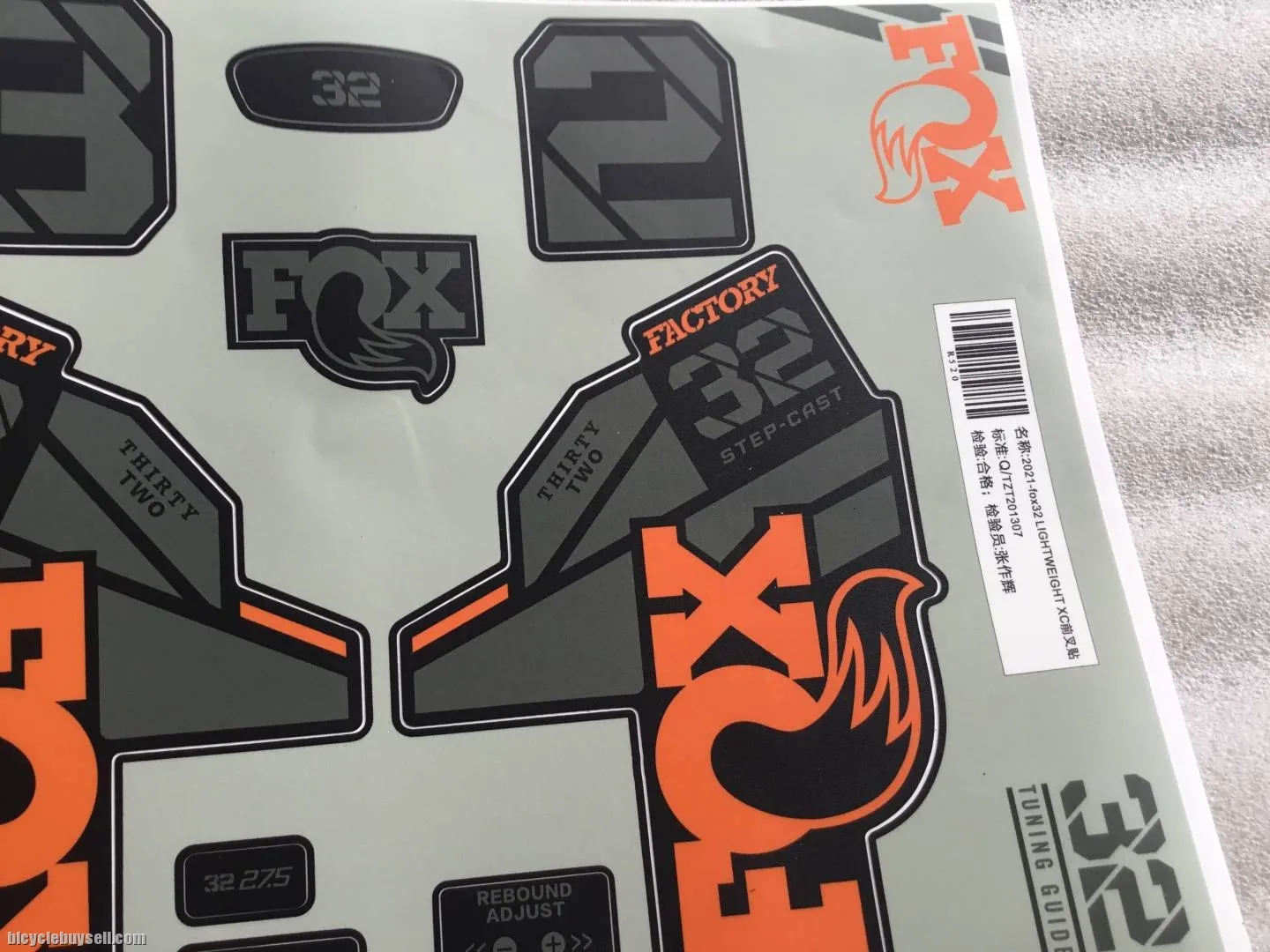 Fox 32 Factory SC Forks Sticker | Latest 2021 @ free pos