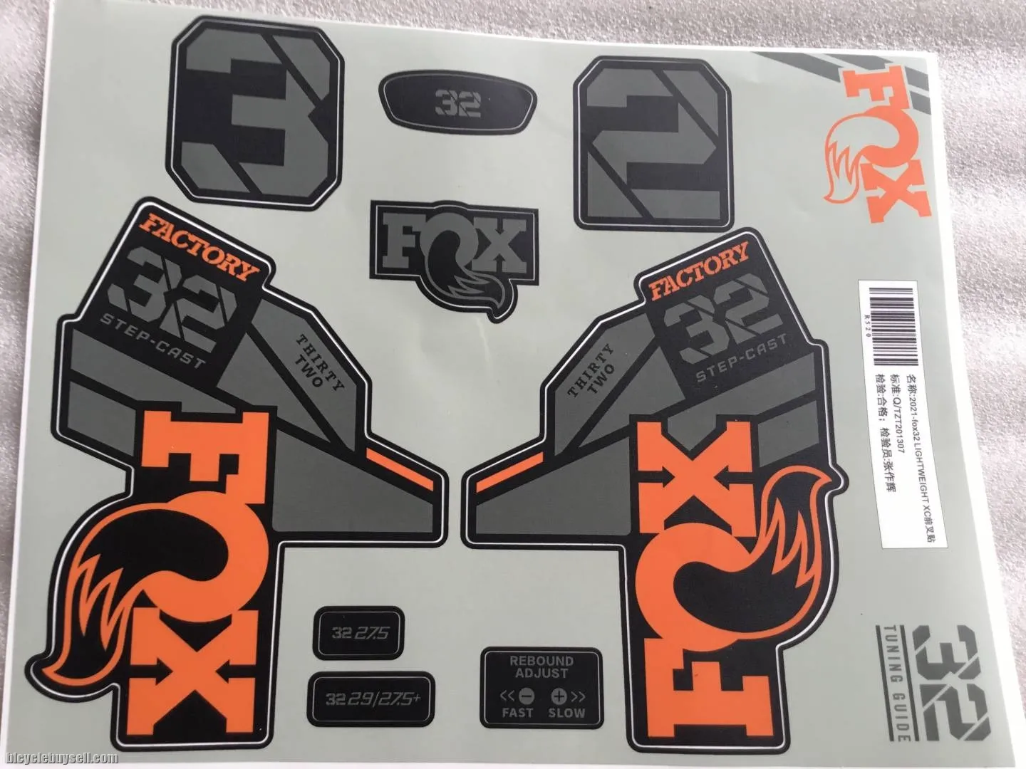 Fox 32 Factory SC Forks Sticker | Latest 2021 @ free pos