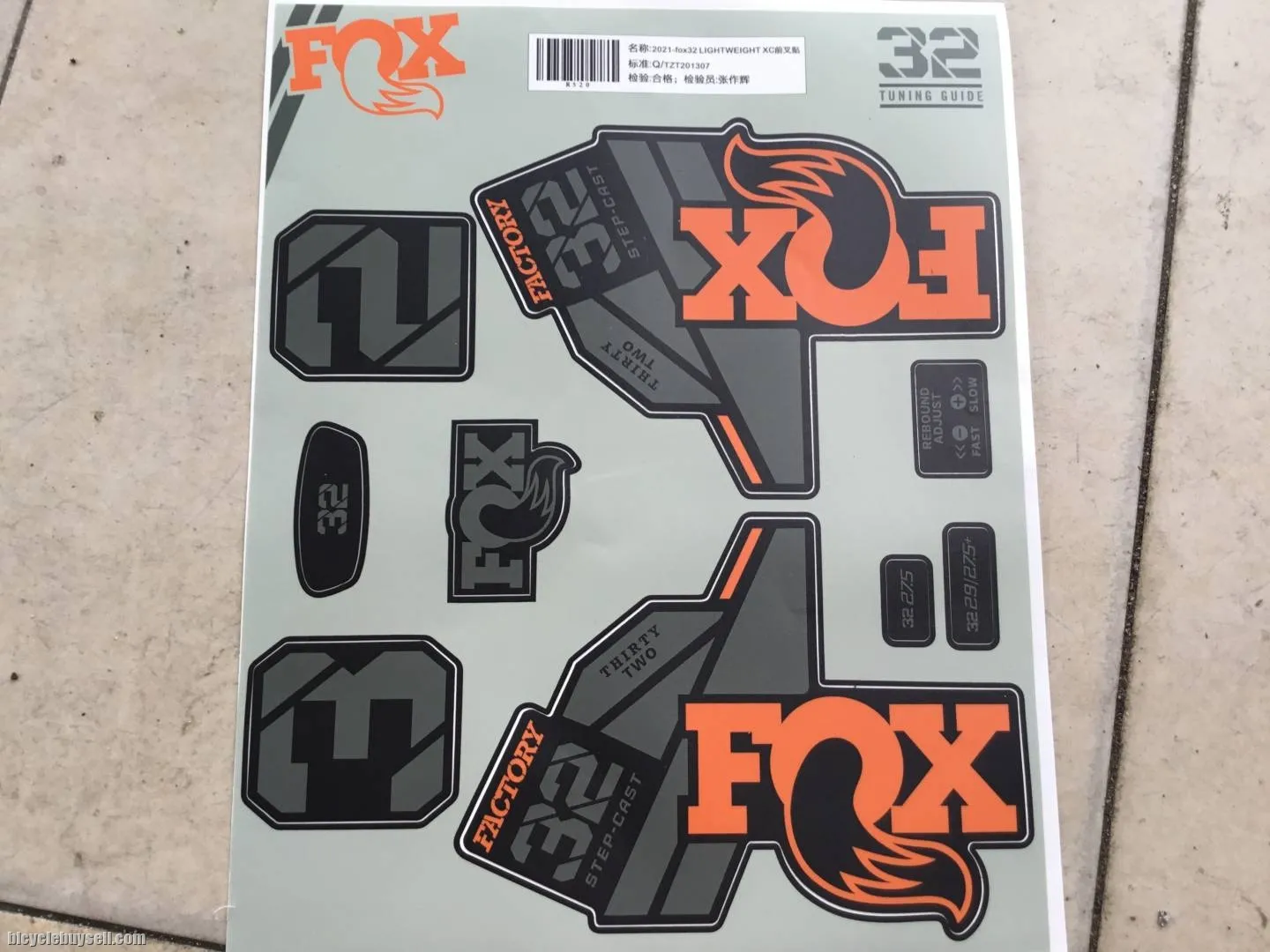 Fox 32Factory Step-Cast Sticker - 2021 Model -- free courier