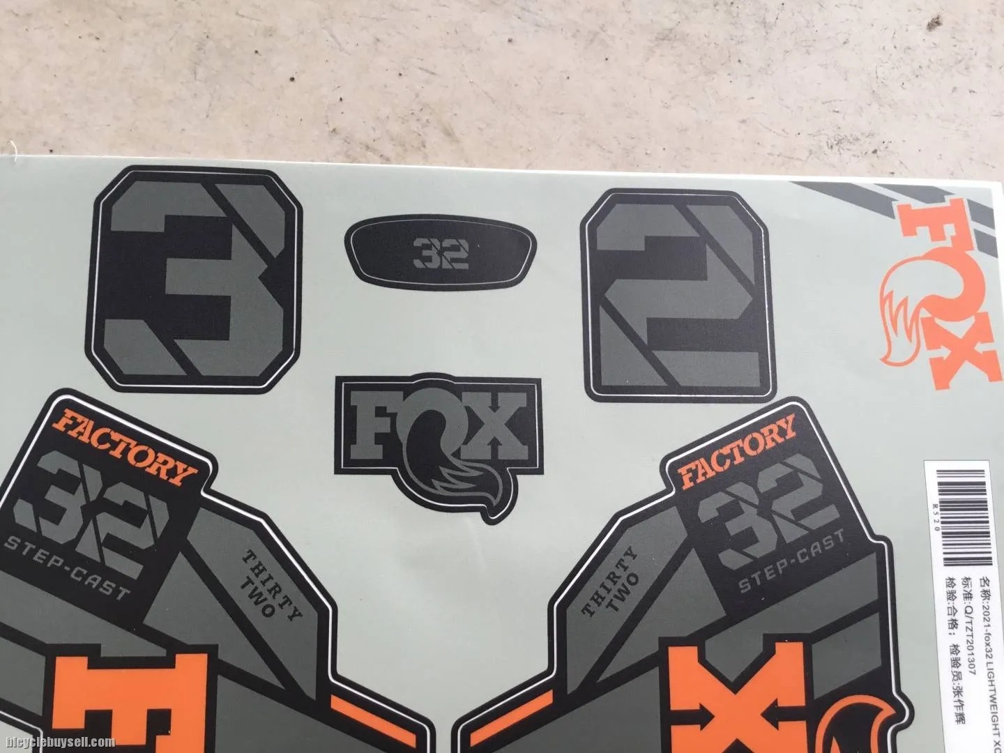 Fox 32Factory Step-Cast Sticker - 2021 Model -- free courier