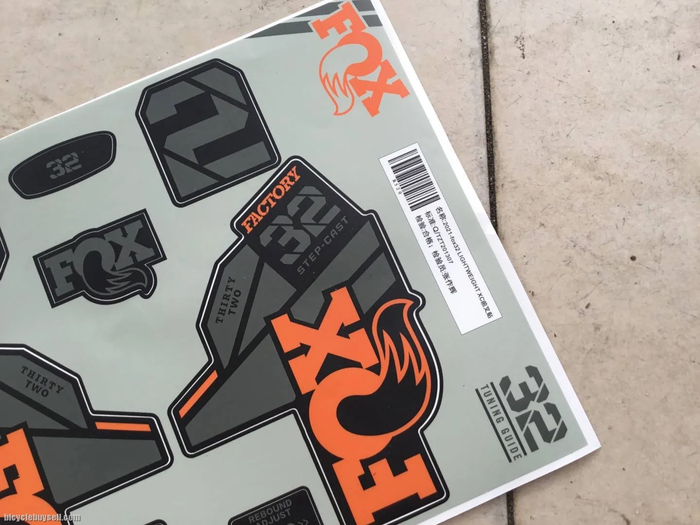 Fox 32Factory Step-Cast Sticker - 2021 Model -- free courier