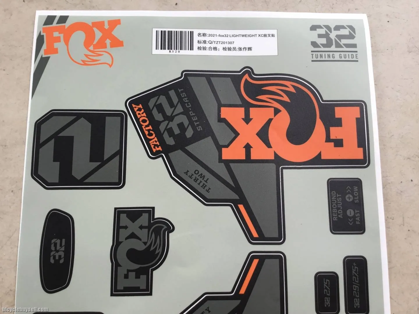 Fox 32Factory Step-Cast Sticker - 2021 Model -- free courier