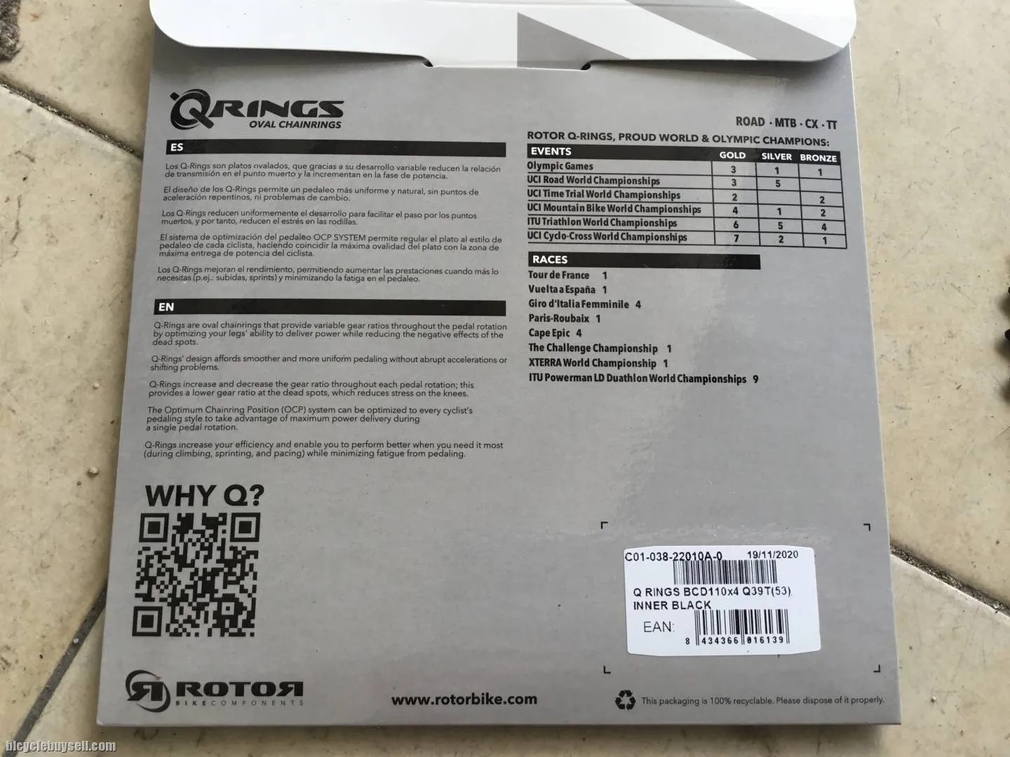 Rotor ALDHU Inner 39T Shimano ChainRing 110x4 - free courier