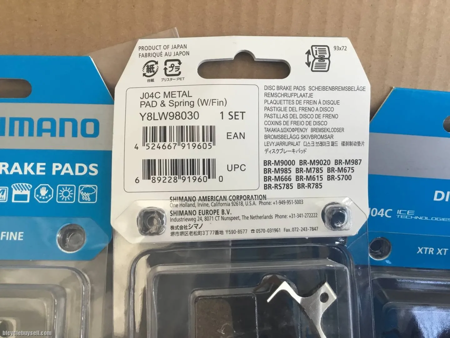 Shimano XT Cooler Metal FinPad - J04C (free pos w.m)