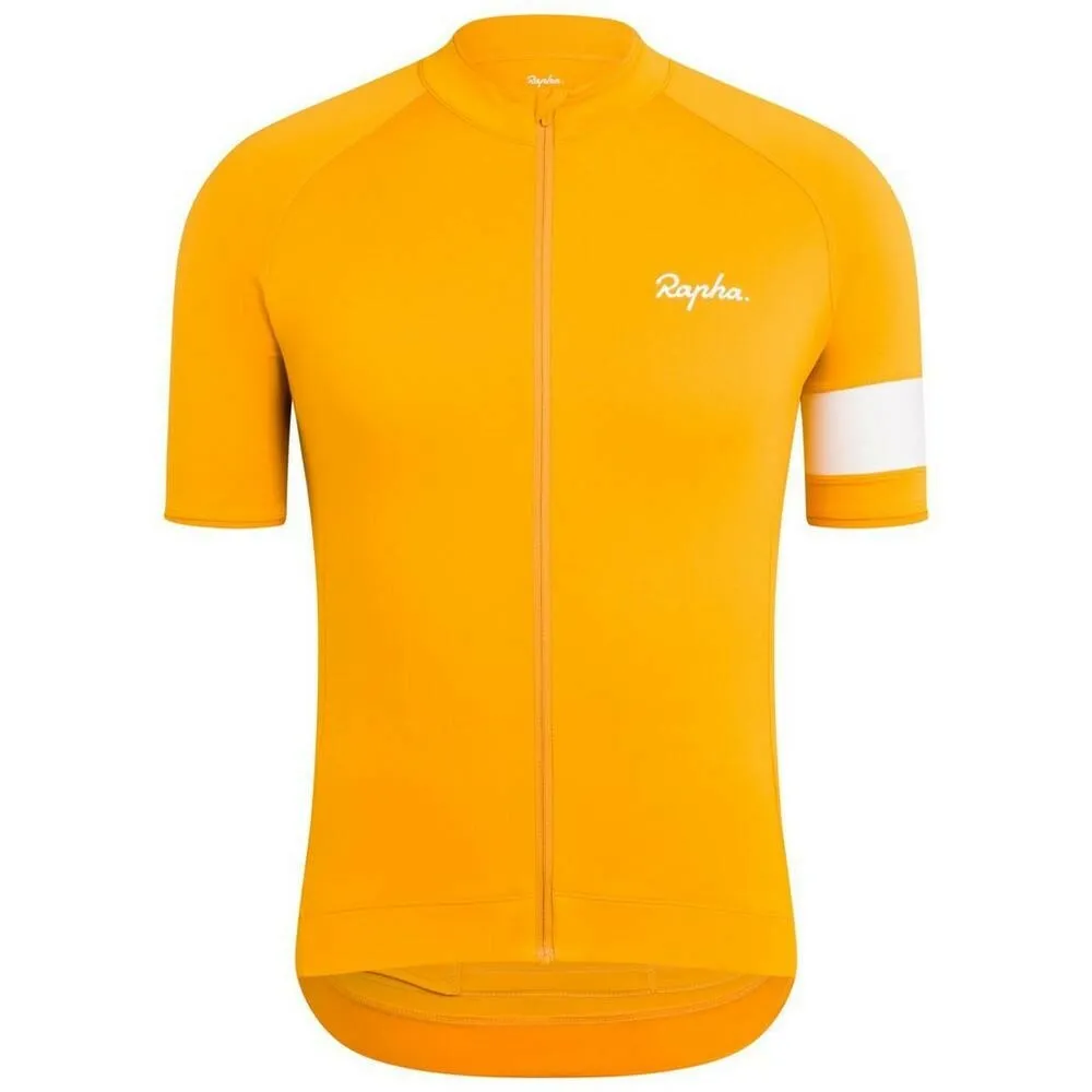 RAPHA MENâ€™S CORE JERSEY â€“ DARK YELLOW / WHITE AUTHENTIC